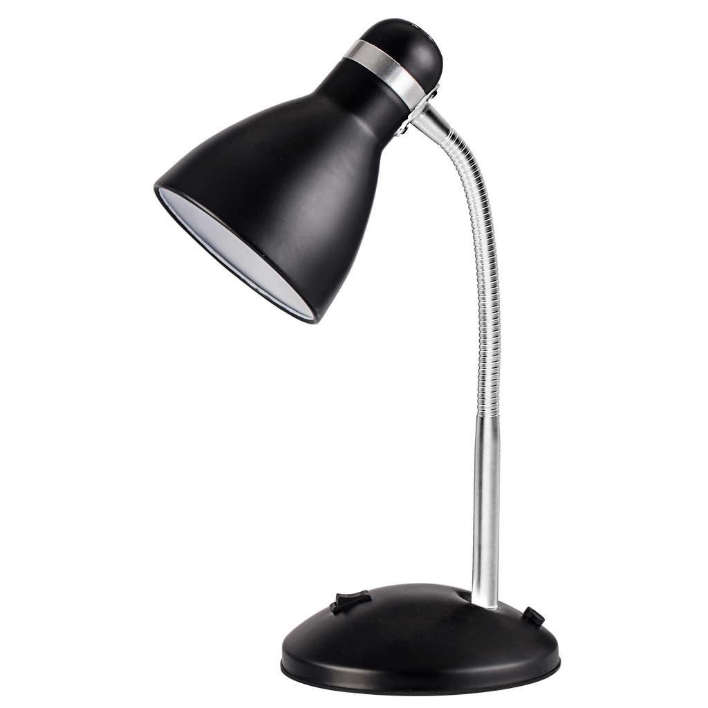 Flexo Lazulita Negro/Cromo de Fabrilamp, lámpara de escritorio de metal para iluminación interior (modelo 140271009)