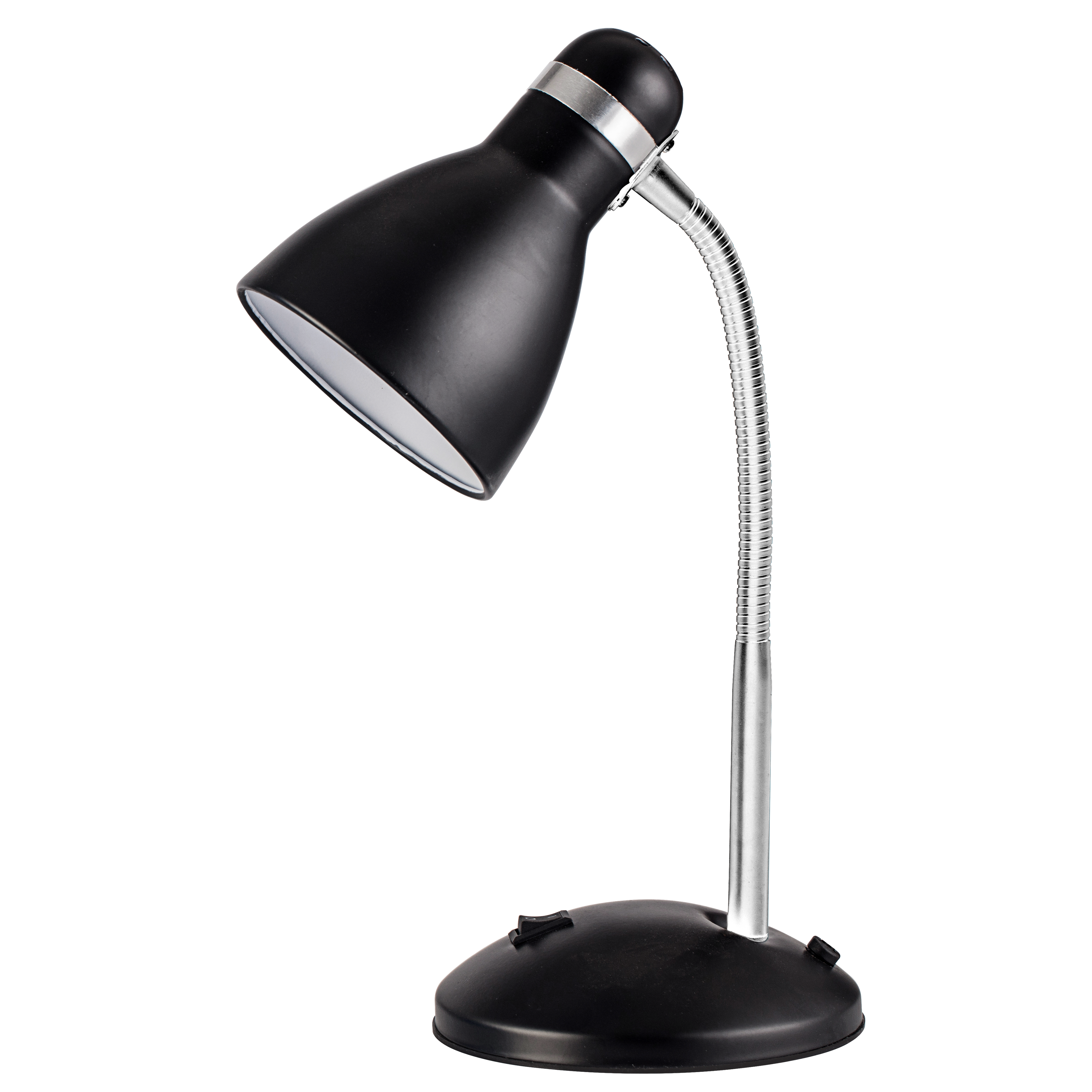 Flexo Lazulita Negro/Cromo de Fabrilamp, lámpara de escritorio de metal para iluminación interior (modelo 140271009)