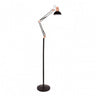 Lámpara de pie articulada Rutilo en negro y cobre de Abrila modelo 140341066, diseño vintage moderno en metal para decoración de salón interior doméstico