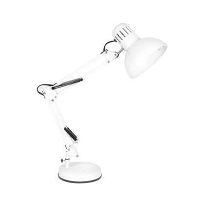 Flexo de escritorio Rutilo Blanco de Fabrilamp, lámpara articulable para oficina y decoración, iluminación de escritorio