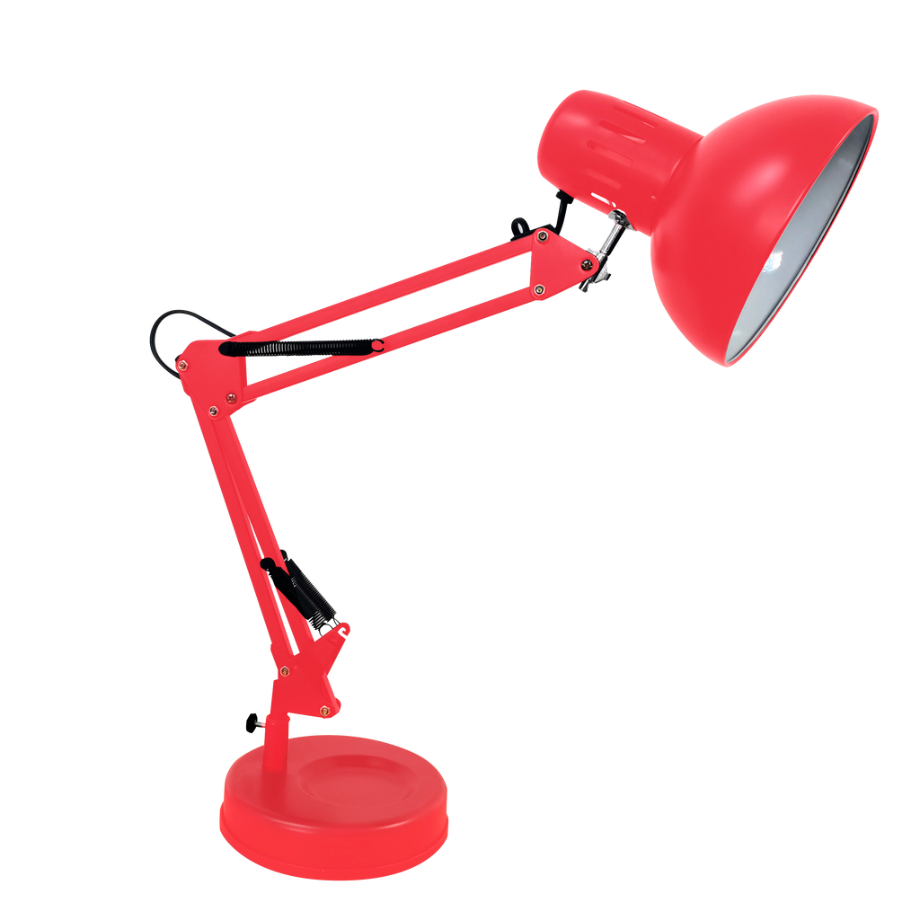 Flexo articulable Rutilo Rojo de Fabrilamp, lámpara de escritorio de metal roja con bombilla (modelo 140371007)