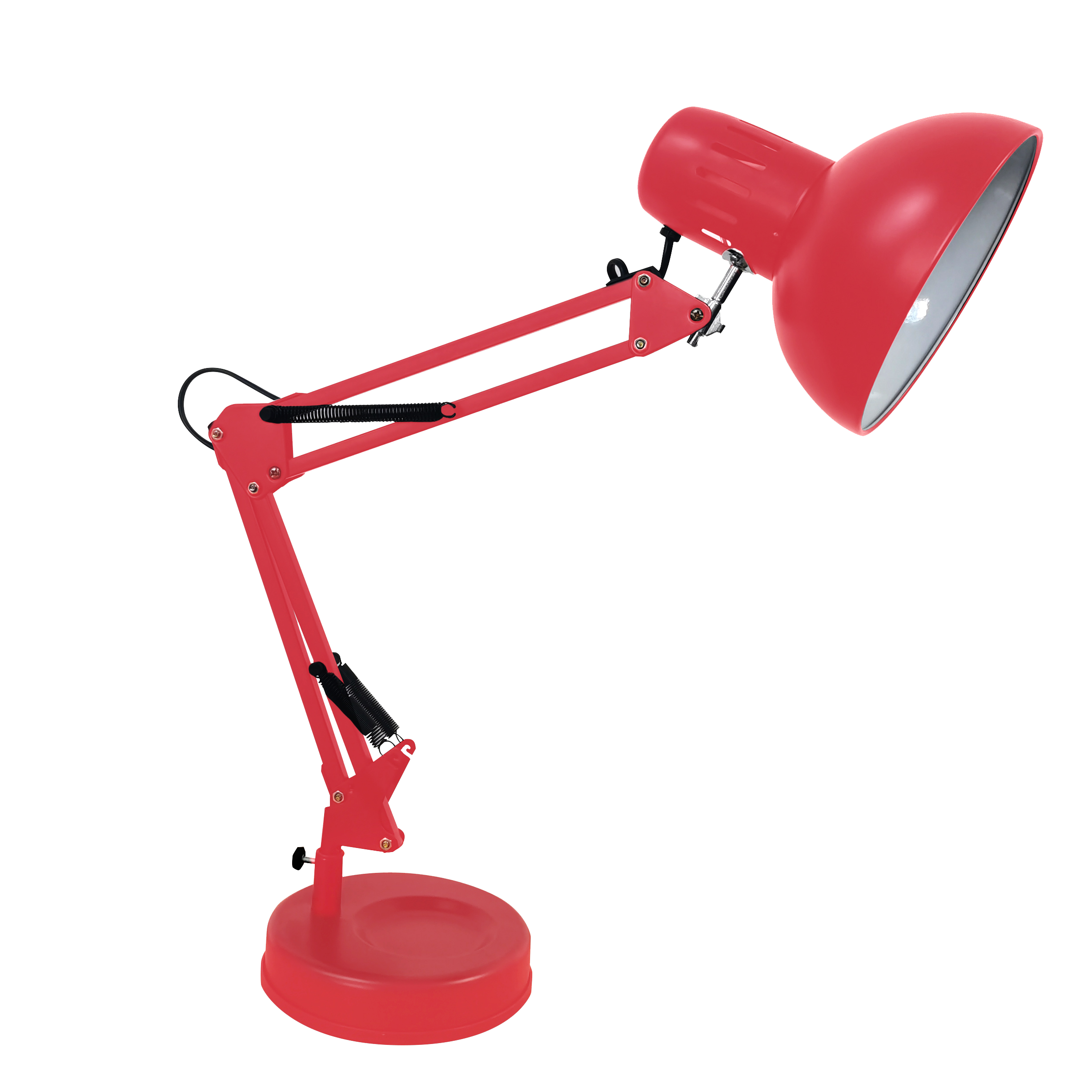 Flexo articulable Rutilo Rojo de Fabrilamp, lámpara de escritorio de metal roja con bombilla (modelo 140371007)