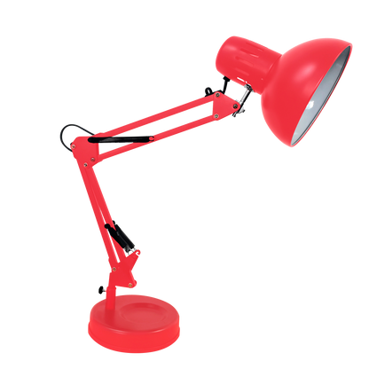 Flexo articulable Rutilo Rojo de Fabrilamp, lámpara de escritorio de metal roja con bombilla (modelo 140371007)