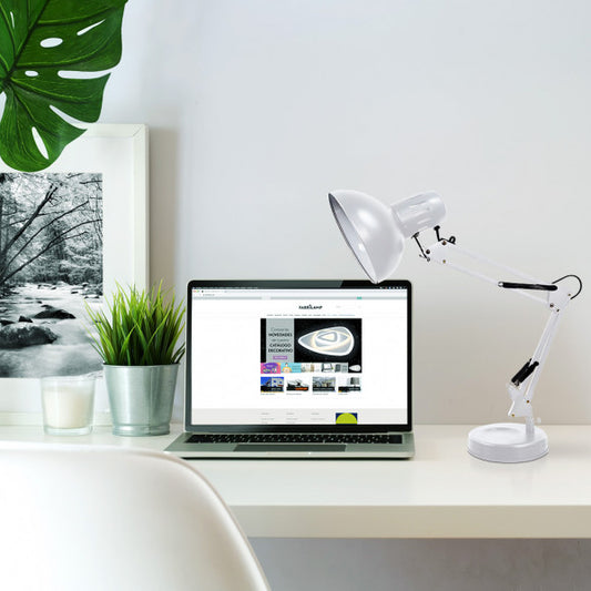 Flexo Rutilo Plata de Fabrilamp – flexo articulable, lámpara de escritorio en color plata para iluminación interior (modelo 140371010).