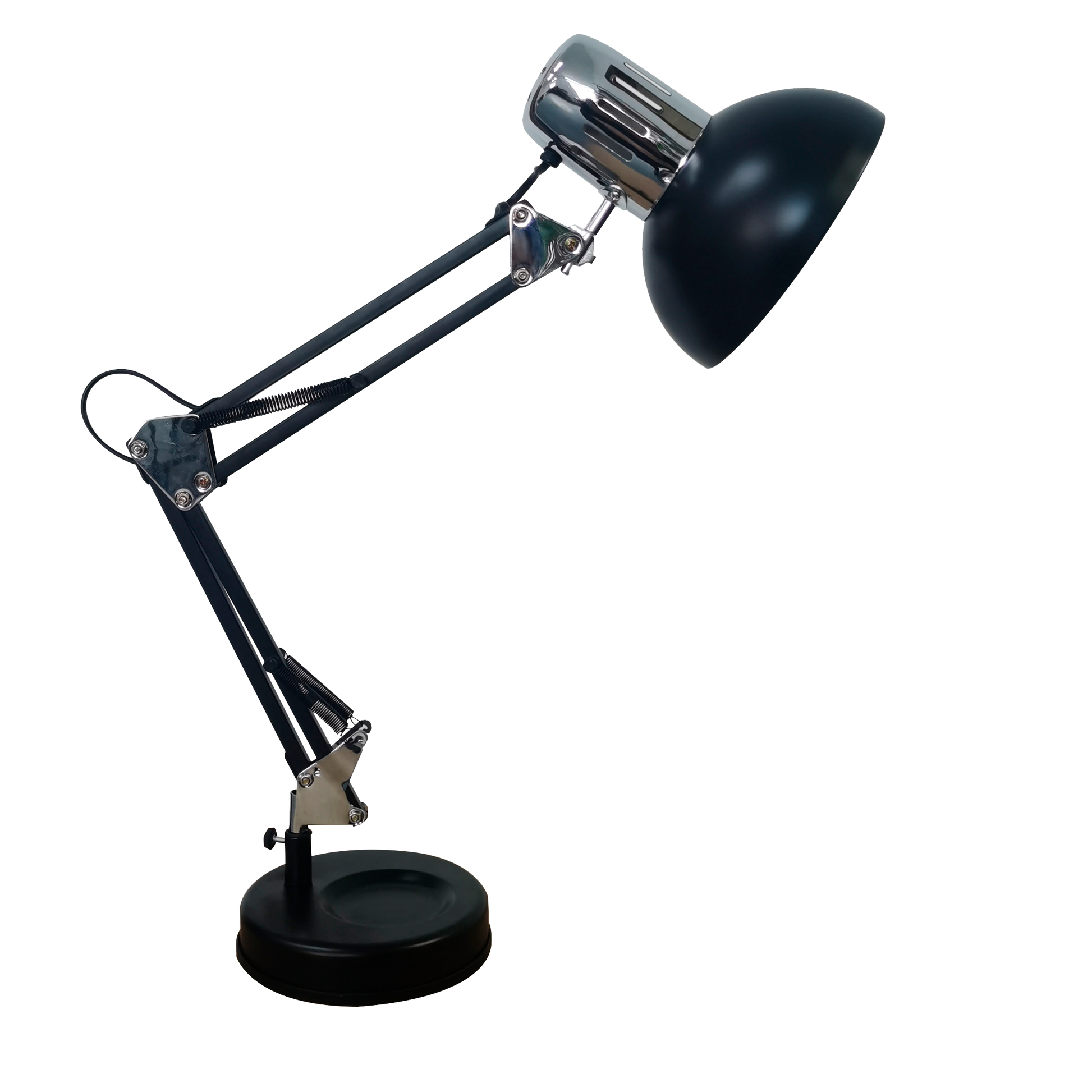 Flexo de escritorio Negro/Cromo (Rutilo) - Fabrilamp, lámpara de bombilla, iluminación interior, metal