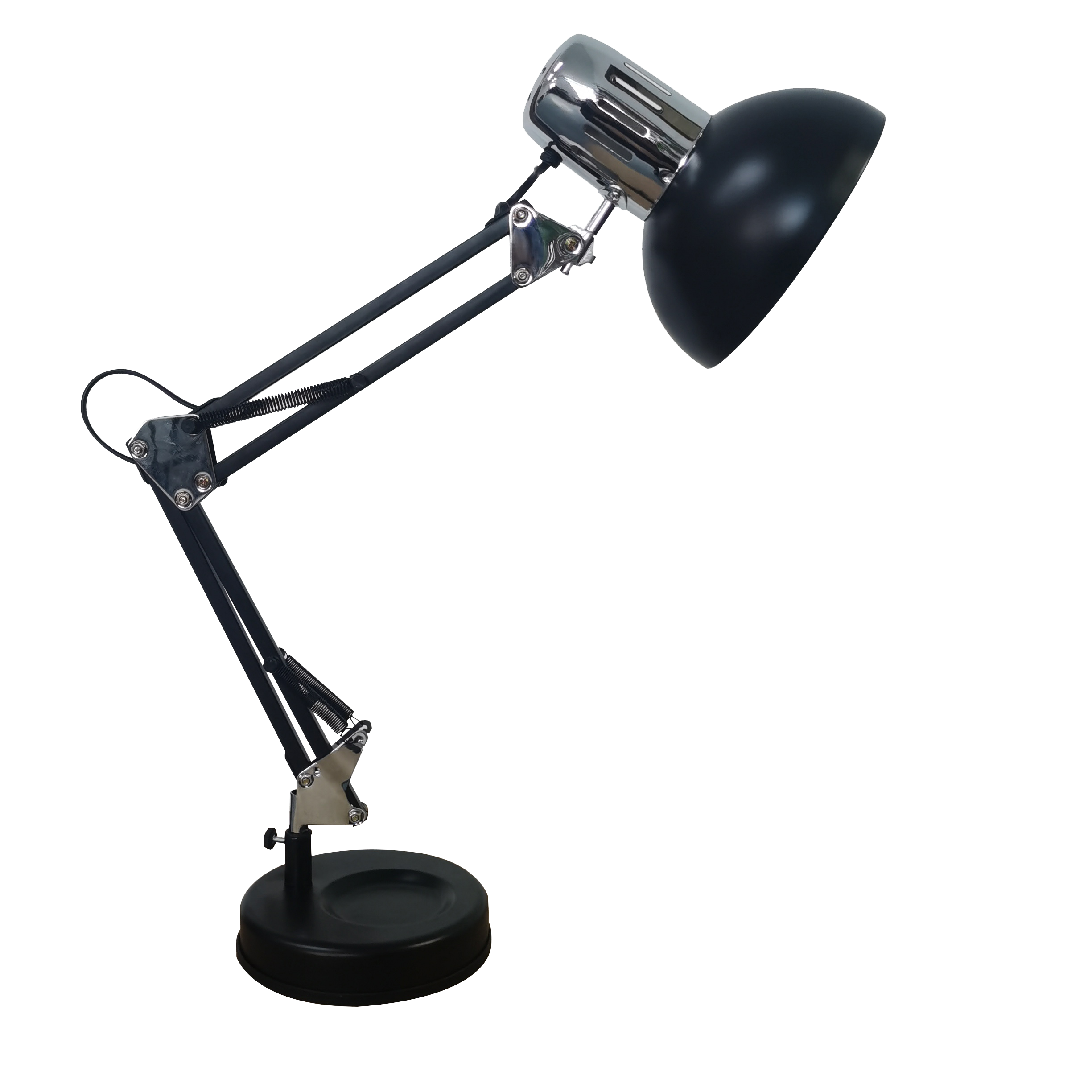 Flexo de escritorio Negro/Cromo (Rutilo) - Fabrilamp, lámpara de bombilla, iluminación interior, metal