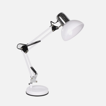 Flexo articulable Rutilo Blanco/Cromo de Fabrilamp, modelo 140371057 – lámpara de escritorio de metal en acabado blanco y cromo, ideal para estudio y uso doméstico