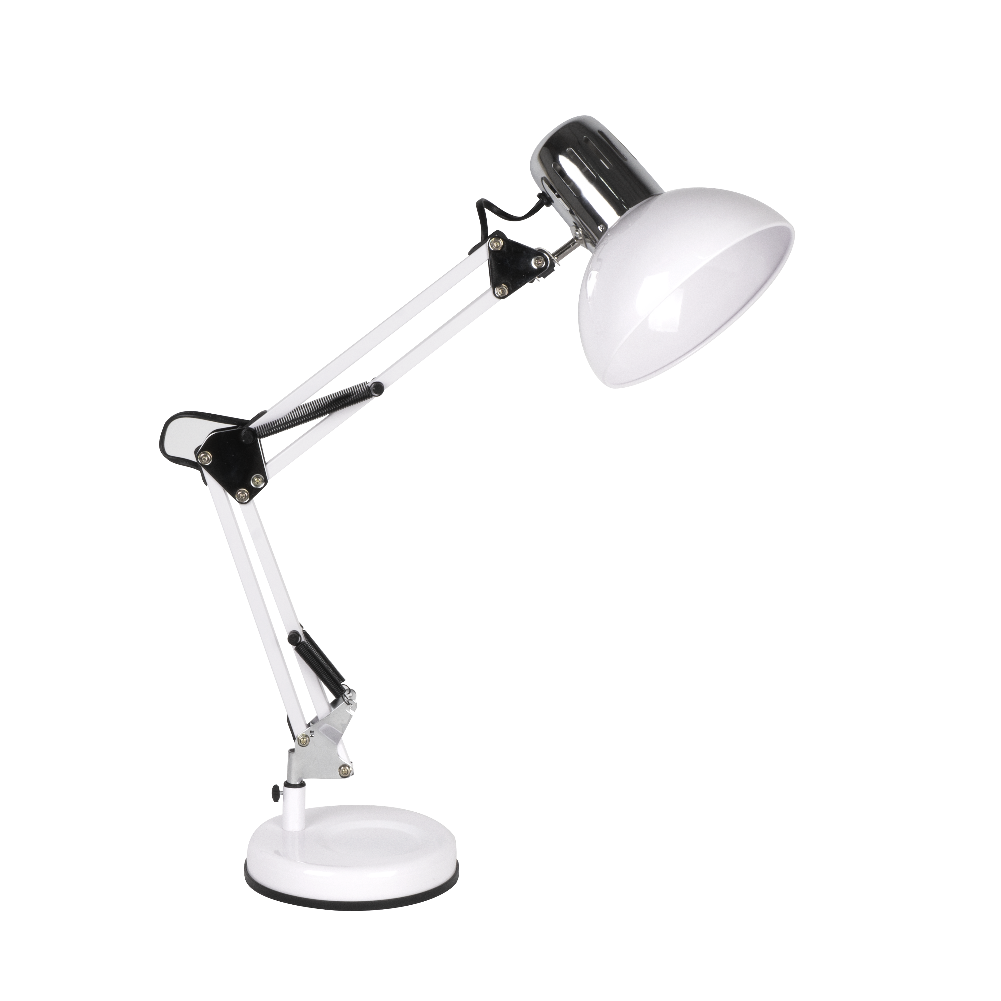 Flexo articulable Rutilo Blanco/Cromo para escritorio y estudio en metal – Fabrilamp 140371057