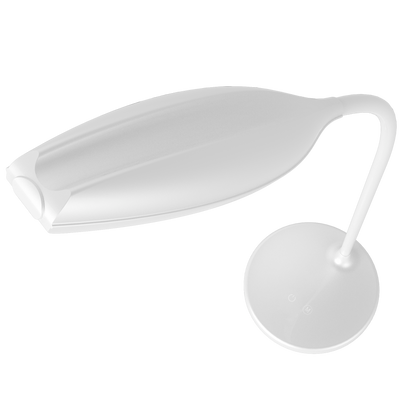 Flexo LED Turmalita Blanco 7W de Fabrilamp para escritorio y estudio, iluminación doméstica