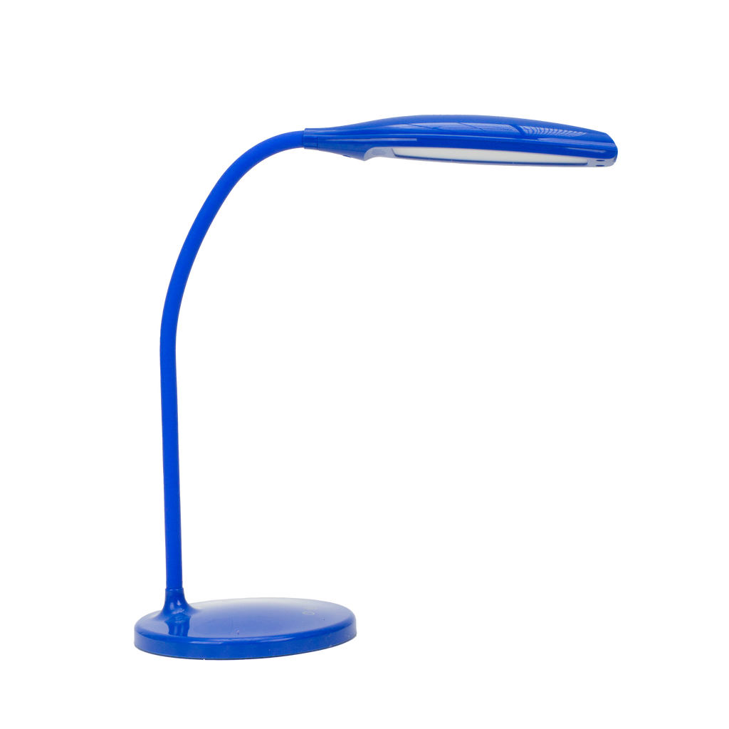 Flexo LED azul Turmalita 7W de escritorio Fabrilamp, lámpara de lectura regulable para oficina, modelo 140671008