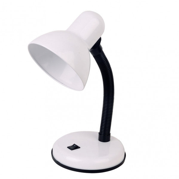 Flexo Yodo Blanco de Fabrilamp (140771001), lámpara de escritorio de metal para iluminación interior con luz directa