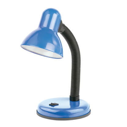 Flexo Yodo Azul de Fabrilamp, lámpara de escritorio metálica con base E27, iluminación interior en color azul, código 140771008.