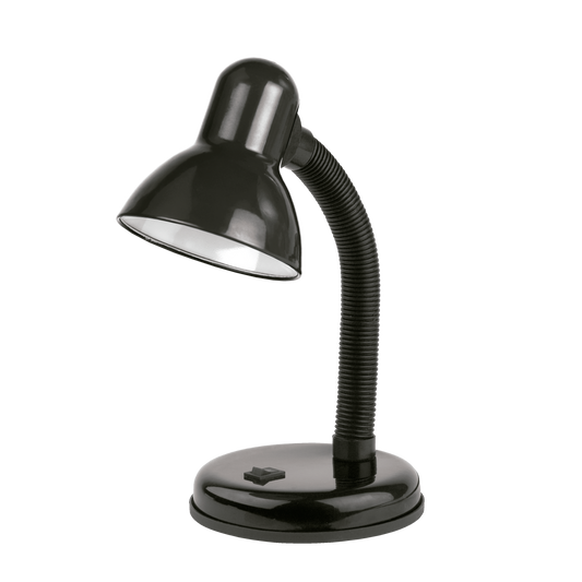 Flexo YODO Negro de Fabrilamp, lámpara de escritorio metálica con toma 1xE27 para iluminación de interior en oficina u hogar