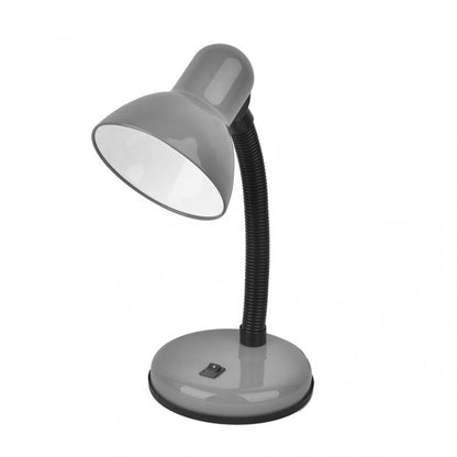 Flexo Yodo Gris 1xE27 de Fabrilamp, lámpara de escritorio metálica gris para interior, iluminación doméstica.