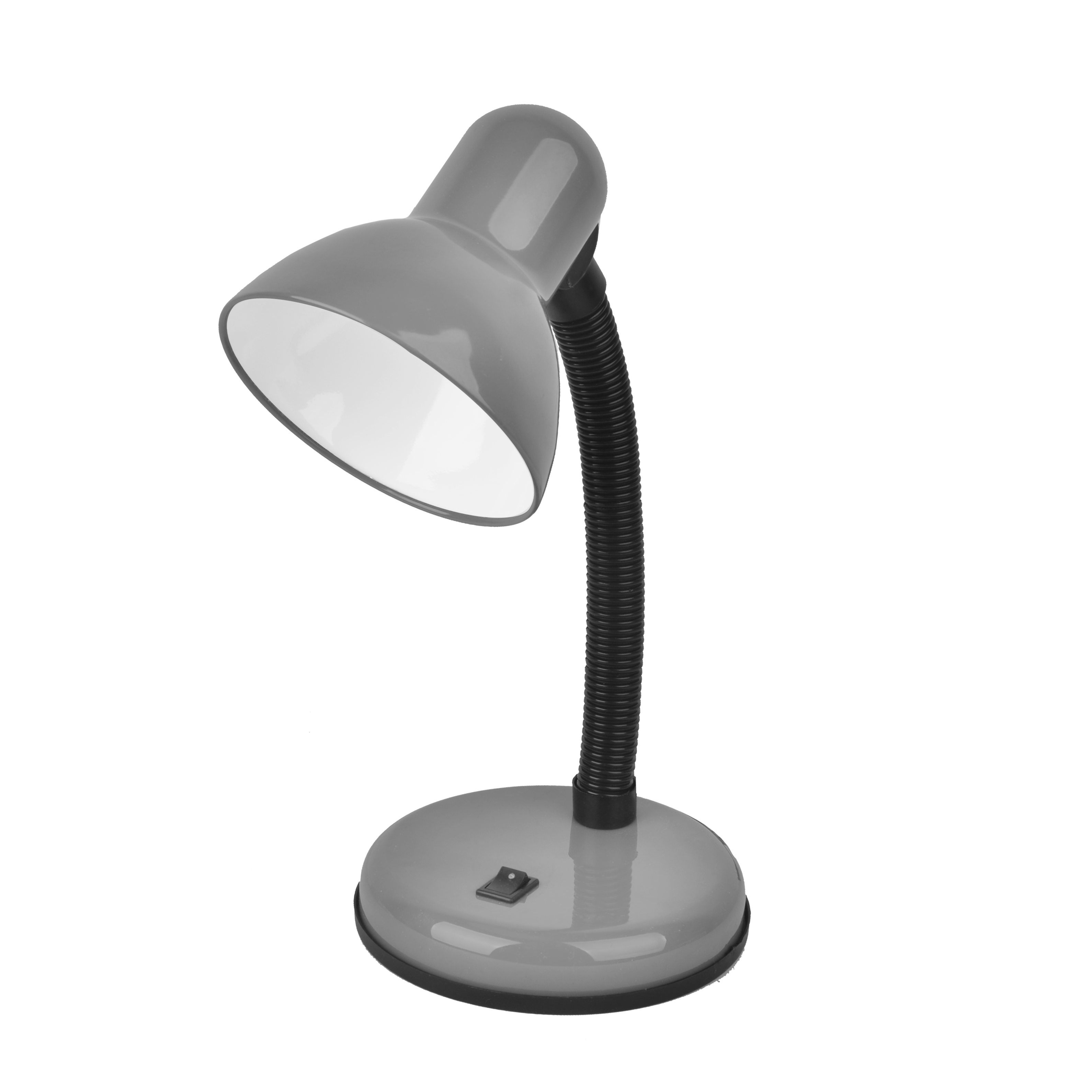 Flexo de escritorio Gris Yodo de Fabrilamp, modelo 140771010, lámpara con brazo de metal y casquillo E27 para interior