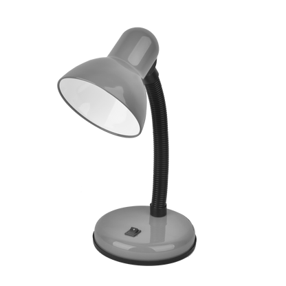 Flexo de escritorio Gris Yodo de Fabrilamp, modelo 140771010, lámpara con brazo de metal y casquillo E27 para interior