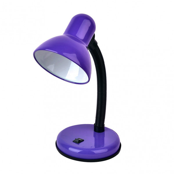 Flexo morado de metal para interior - Fabrilamp Yodo, modelo 140771019, lámpara de escritorio con bombilla