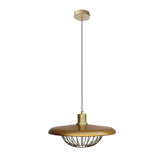 Lámpara colgante moderna de rejilla en oro Abrila, diseño 35x35cm con casquillo E27 para luz difusa en interiores domésticos, iluminación decorativa de metal dorado AI2 141891029