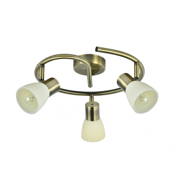 Plafon Cholo 3xe14 de Abrila en cuero y metal cristal, foco moderno orientable de 16x34x34 cm para iluminación interior y decoración del hogar (modelo 141953014)