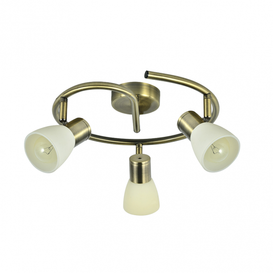 Plafon Cholo 3xe14 de Abrila en cuero y metal cristal, foco moderno orientable de 16x34x34 cm para iluminación interior y decoración del hogar (modelo 141953014)