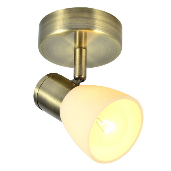 Foco moderno Cholo de Abrila con base de cuero, 1xE14, 14x8.5 cm, diseño contemporáneo orientable 360 grados en metal y cristal para iluminación doméstica y decoración interior.