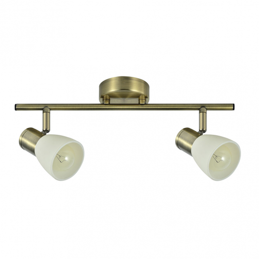 Regleta de focos orientables Cholo de Abrila, modelo 2xE14 en cuero y metal con cristal, dimensiones 16x36,5x8,5 cm, iluminación interior moderna para decoración doméstica, referencia 141992014