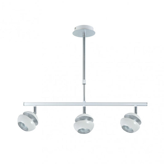 Lámpara colgante Beethoven de Abrila en blanco y plata con 3 bombillas GU10, diseño moderno de metal para decoración interior doméstica, referencia 142053001.