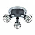 Plafon Mateo 3xE14 en cromo y negro de Abrila (142283009), diseño moderno de metal orientable para iluminación interior y decoración del hogar doméstico.