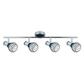 Regleta de focos Mateo 4xe14 en cromo negro de Abrila, ideal para iluminación orientable moderna en interiores domésticos, diseño en metal con estilo contemporáneo para decoración (modelo 142294009).
