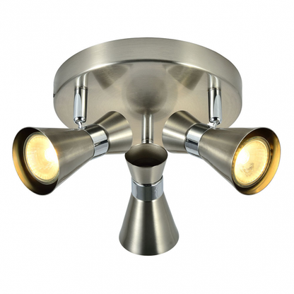 Plafon Maximo 3xGU10 en níquel/cromo de Abrila, modelo 142353003 con diseño moderno de 13x20x20 cm, ideal para iluminación LED interior y decoración del hogar.