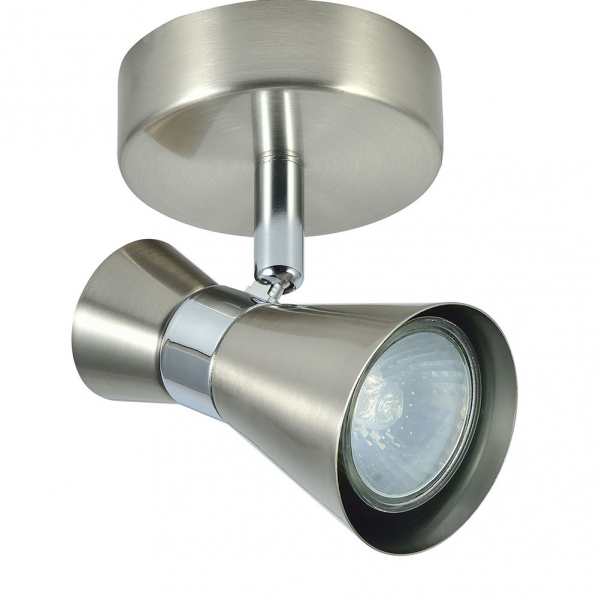 Foco orientable Máximo 1xGU10 en níquel/cromo de Abrila, diseño moderno de metal para decoración interior doméstica, dimensiones 15x12x8,5 cm, referencia 142381003