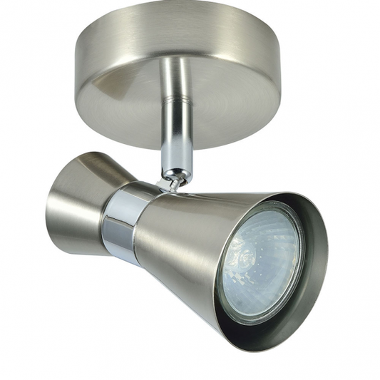 Foco orientable Máximo 1xGU10 en níquel/cromo de Abrila, diseño moderno de metal para decoración interior doméstica, dimensiones 15x12x8,5 cm, referencia 142381003