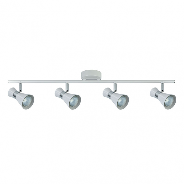 Regleta de focos modernos Abrila con máximo 4xGU10 en acabado blanco/cromo, diseño de metal para iluminación interior doméstica y decoración minimalista (modelo 142394001)