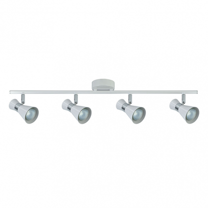 Regleta de focos modernos Abrila con máximo 4xGU10 en acabado blanco/cromo, diseño de metal para iluminación interior doméstica y decoración minimalista (modelo 142394001)