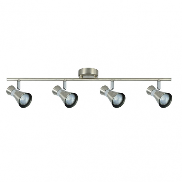 Regleta de focos GU10 en acabado níquel/cromo máximo de Abrila (ref. 142394003), diseño moderno y orientable en metal para iluminación interior doméstica y decoración AI2.