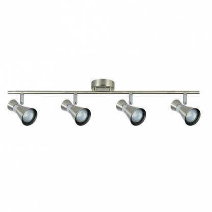 Regleta de focos GU10 en acabado níquel/cromo máximo de Abrila (ref. 142394003), diseño moderno y orientable en metal para iluminación interior doméstica y decoración AI2.