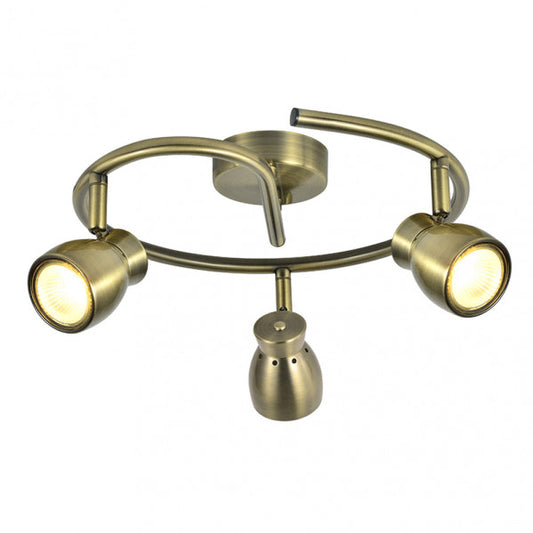 Plafon Chacho moderno de Abrila en cuero y metal, 3xGU10 orientable, diseño interior doméstico 14x30x30 cm, foco AI2 elegante para iluminación contemporánea (código 142453014)