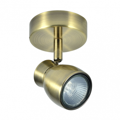 Foco Chacho 1xGU10 de Abrila en cuero y metal, diseño moderno orientable de 14x12x8.5cm para iluminación interior y decoración doméstica, modelo 142481014