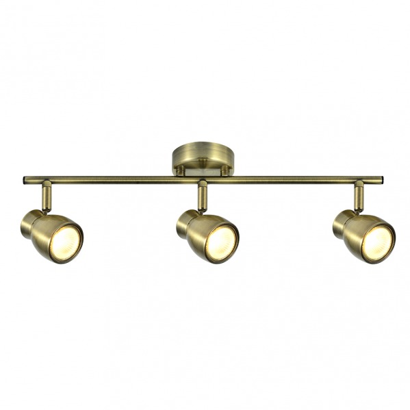 Regleta de focos Chacho 3xGU10 en cuero de Abrila, modelo 142493014, diseño moderno orientable en metal para iluminación interior doméstica y decoración con estilo contemporáneo.