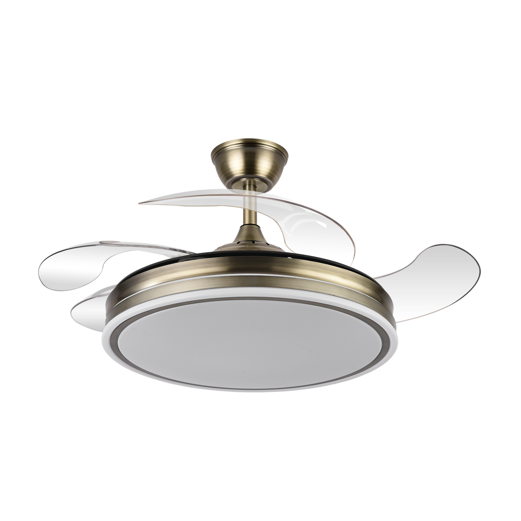 Aquí tienes la descripción optimizada para el atributo `alt` del ventilador de techo Bayomo:

Ventilador de techo Bayomo Cuero con LED en diseño moderno para interiores, con motor DC, aspas retractiles y dos velocidades. 142591414

Este texto incluye las palabras clave más relevantes y resalta las características principales del producto, lo que mejorará la visibilidad y el SEO de la imagen.