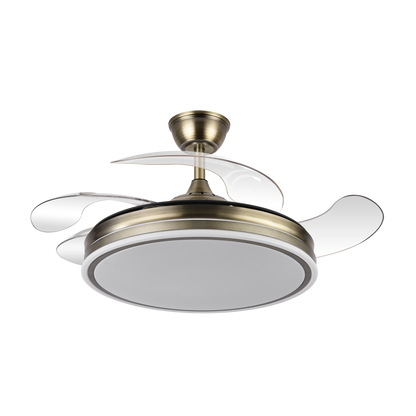 Aquí tienes la descripción optimizada para el atributo `alt` del ventilador de techo Bayomo:

Ventilador de techo Bayomo Cuero con LED en diseño moderno para interiores, con motor DC, aspas retractiles y dos velocidades. 142591414

Este texto incluye las palabras clave más relevantes y resalta las características principales del producto, lo que mejorará la visibilidad y el SEO de la imagen.