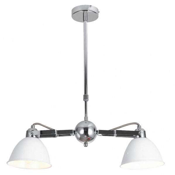 Lámpara Buri 2xE27 de Abrila en blanco y cromo, regulable, diseño moderno rústico urbano de metal para decoración interior doméstica, modelo 143152001