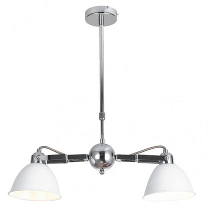 Lámpara Buri 2xE27 de Abrila en blanco y cromo, regulable, diseño moderno rústico urbano de metal para decoración interior doméstica, modelo 143152001