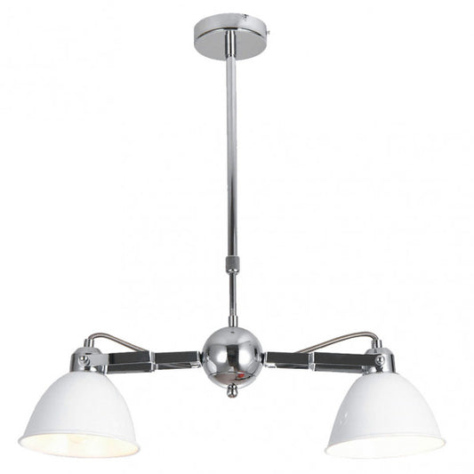 Lámpara Buri 2xE27 de Abrila en blanco y cromo, regulable, diseño moderno rústico urbano de metal para decoración interior doméstica, modelo 143152001