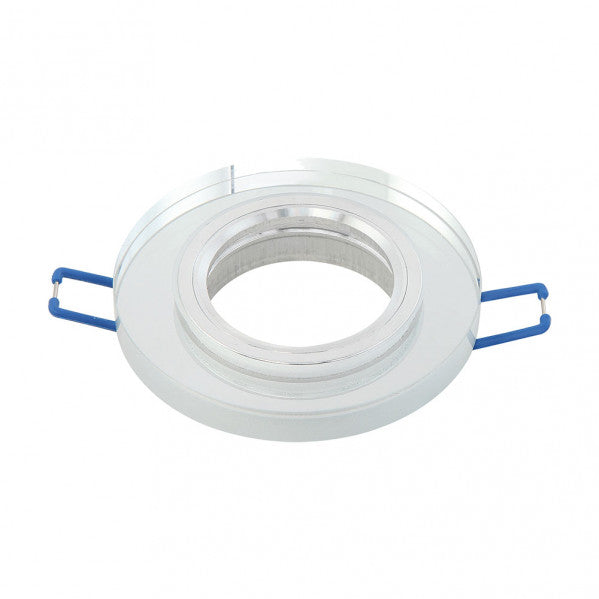 Empotrable de cristal Solna, redondo y transparente para interior, iluminación GU10 – Fabrilamp/Abrila (14338RF49)