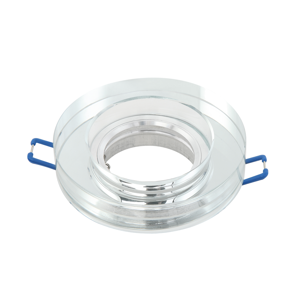 Empotrable Solna Redondo Transparente – iluminación interior de Fabrilamp, uso doméstico, base GU10, cuerpo en aluminio y cristal.