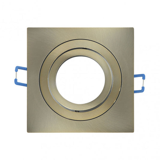 Empotrable Cenote cuadrado de cuero con carcasa de aluminio, Fabrilamp 14348CU14, luminaria interior con domo y base GU10