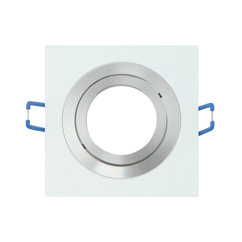 Empotrable Cenote Cuadrado Blanco/Cromo de Fabrilamp, modelo 14348CU46, en aluminio para interior, iluminación técnica GU10, decoración doméstica.