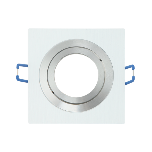 Empotrable Cenote Cuadrado Blanco/Cromo de Fabrilamp, modelo 14348CU46, en aluminio para interior, iluminación técnica GU10, decoración doméstica.