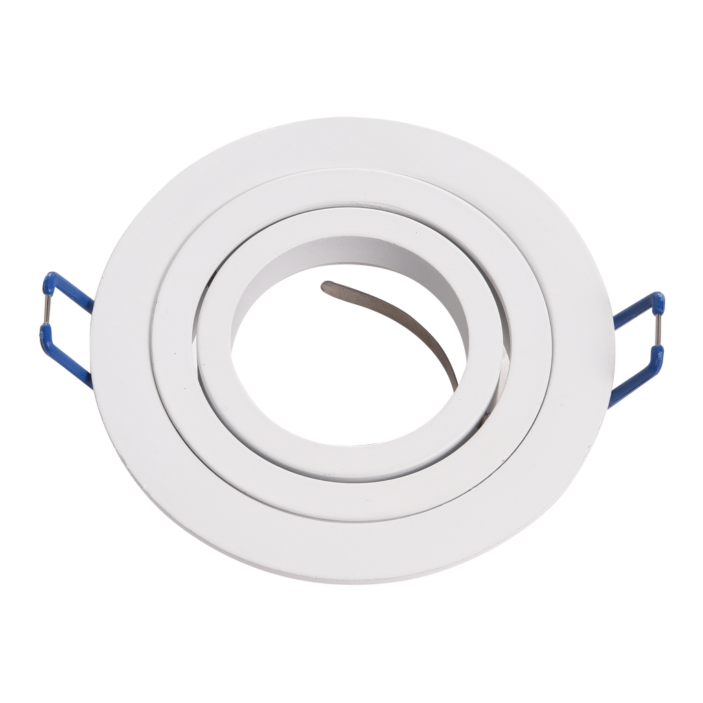 Empotrable Cenote Blanco Redondo, Fabrilamp 14348RE01 — luminaria interior de aluminio blanco orientable con soporte GU10